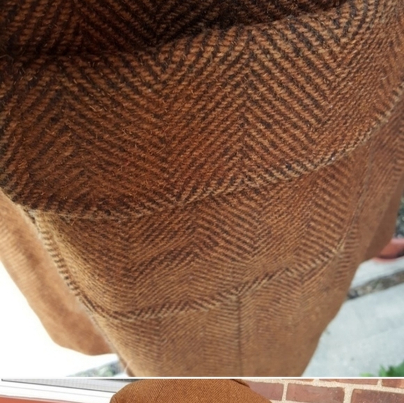 Vintage  tweedy double breasted wool Trench L- 1X NWT - Picture 5 of 16